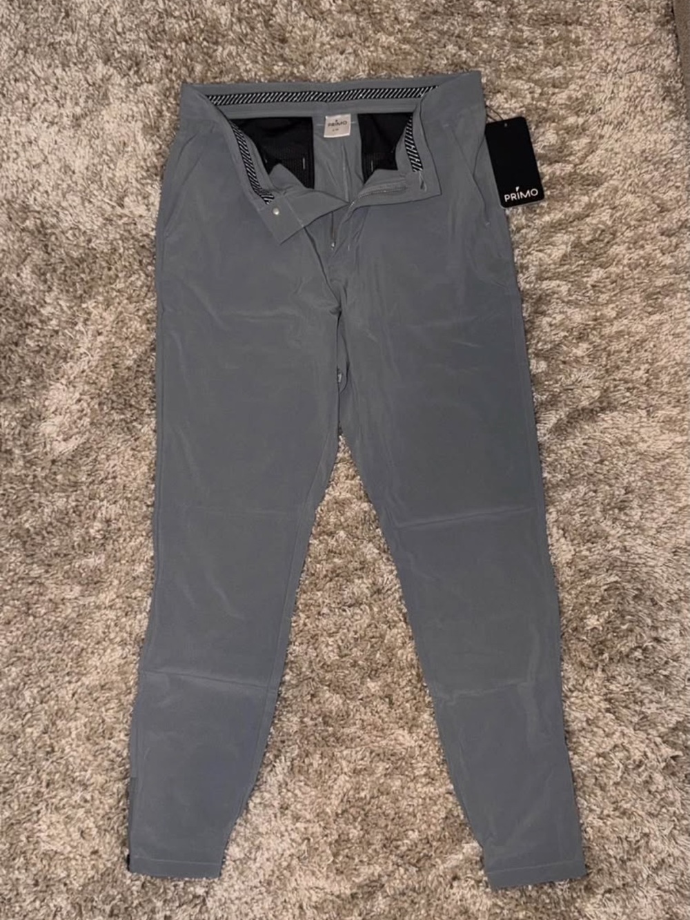 PRIMO Men's Gray Slim Stretch Chinos